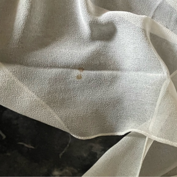 Beautiful Vintage Beaded Ivory Scarf - Picture 3 of 5